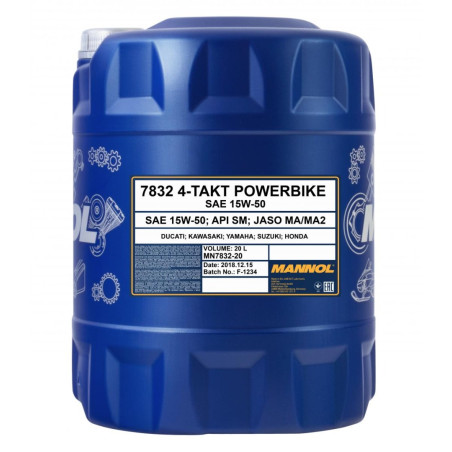 MANNOL OLEJ SILNIKOWY 4T MOTORBIKE 15W50 20L ESTER + MA2 SEMISYNTETYK (7832)