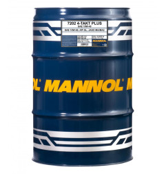 MANNOL OLEJ SILNIKOWY 4T PLUS 10W40 SEMISYNTETYK (API SL, JASO MA/MA2) (7202) BECZKA 60 L