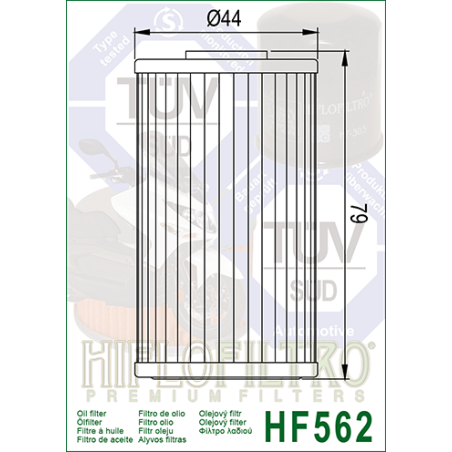 HIFLO FILTR OLEJU HF 562 KYMCO 125/150/200 (50)