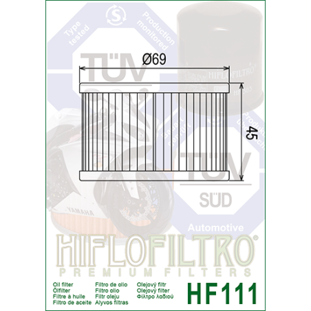 HIFLO FILTR OLEJU HF 111 HONDA CX 500/ TRX 400-680 (50)