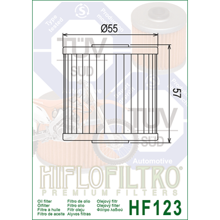 HIFLO FILTR OLEJU HF 123 KAWASAKI KLR/KLX/KSF/KEF (50)