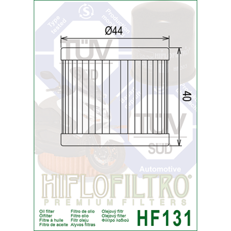 HIFLO FILTR OLEJU HF 131 HYOSUNG, SUZUKI DR 125/ GN 125 (50)