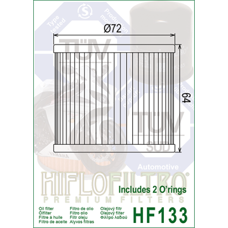 HIFLO FILTR OLEJU HF 133 SUZUKI GS/GSX (PAPIEROWY) (50)
