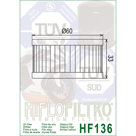 HIFLO FILTR OLEJU HF 136 BETAMOTOR, SUZUKI DR 350/ GZ 250 (50)