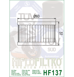 HIFLO FILTR OLEJU HF 137 SUZUKI DR 600/650/750/800 (50)
