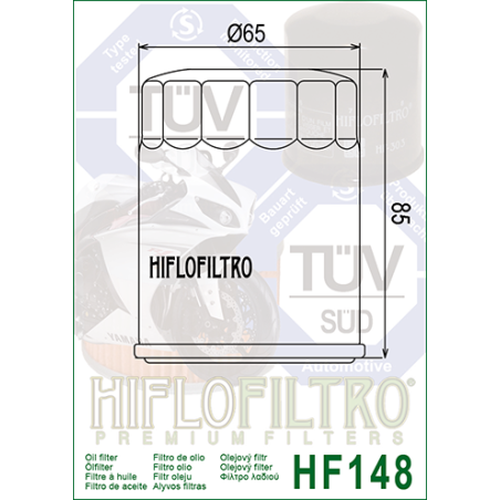 HIFLO FILTR OLEJU HF 148 FJR 1300 (01-12), TGB ATV, HONDA MARINE (50)