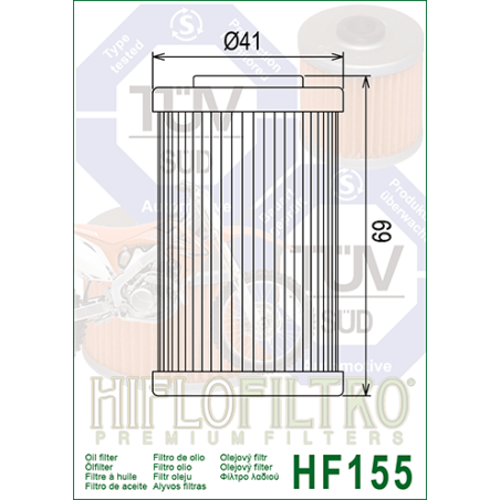 HIFLO FILTR OLEJU HF 155 KTM SX/EXC/LC4 DUKE 125/200/390/620/640/690 (50)