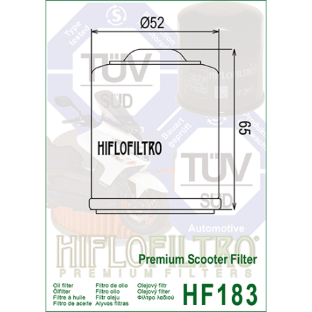 HIFLO FILTR OLEJU HF 183 APRILIA/ PIAGGIO/ DERBI (50)