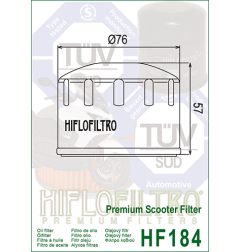 HIFLO FILTR OLEJU HF 184 APRILIA/ PIAGGIO 500 (50)