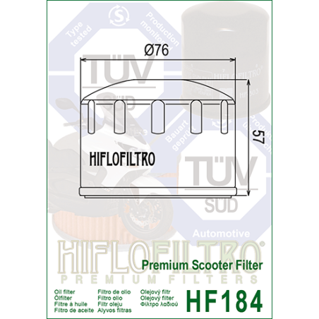 HIFLO FILTR OLEJU HF 184 APRILIA/ PIAGGIO 500 (50)