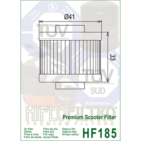 HIFLO FILTR OLEJU HF 185 APRILIA/ PEUGEOT 125 (50)