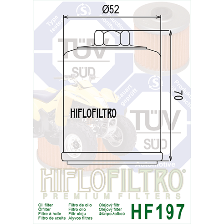 HIFLO FILTR OLEJU HF 197 POLARIS/ PGO (50)
