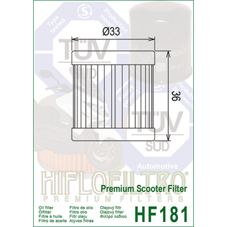 HIFLO FILTR OLEJU HF 181 APRILIA 125/ PIAGGIO 125 (50)