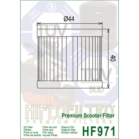 HIFLO FILTR OLEJU HF 971 SUZUKI BURGMAN 125/150/200/400 (50)