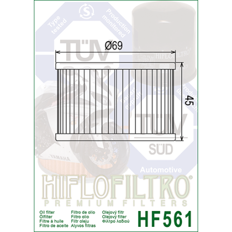 HIFLO FILTR OLEJU HF 561 KYMCO 250 VENOX`02-11 (50)
