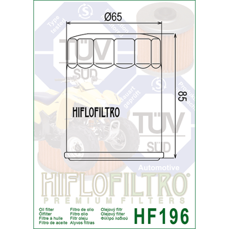 HIFLO FILTR OLEJU HF 196 POLARIS SPORTSMAN 600/700 (50)