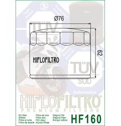 HIFLO FILTR OLEJU HF 160 BMW K1200/1300, S1000RR, F 650/700/800 GS 07-16 (50)