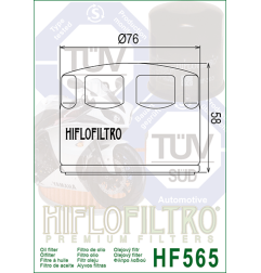 HIFLO FILTR OLEJU HF 565 APRILIA 750/850/1200 GILERA GP800 (50)