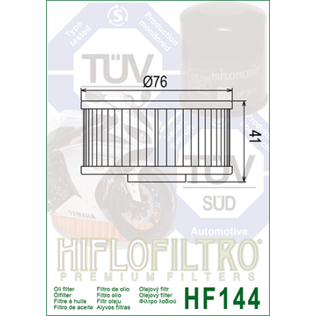 HIFLO FILTR OLEJU HF 144 XS 400/ XJ (50)