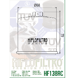 HIFLO FILTR OLEJU HF 138 RACING GSX/GSXR/SV/TL/VZ/VS/DL NAKRETKA 17MM (50)