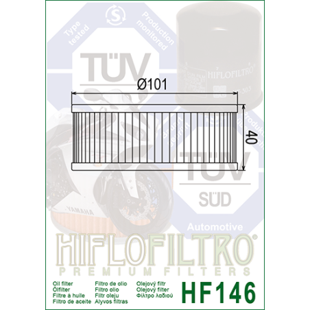 HIFLO FILTR OLEJU HF 146 V-MAX 1200, XS 750/850/1100 (50)