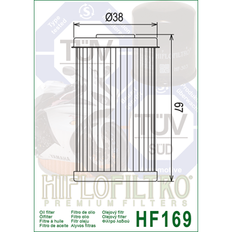 HIFLO FILTR OLEJU HF 169 DAELIM VJ/VL 125 (50)
