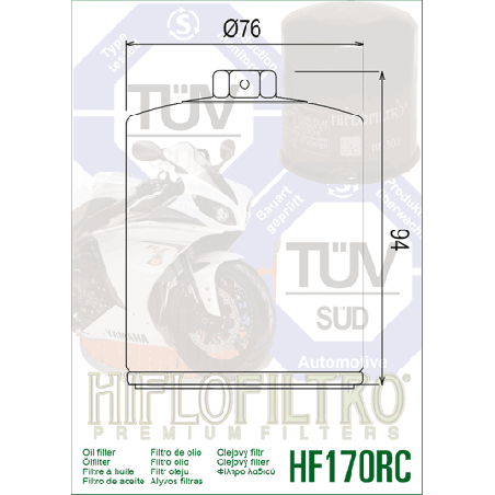 HIFLO FILTR OLEJU HF170BRC RACING HARLEY-DAVIDSON CZARNY