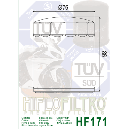 HIFLO FILTR OLEJU HF 171 HARLEY-DAVIDSON / BUELL (CZARNY) (50)