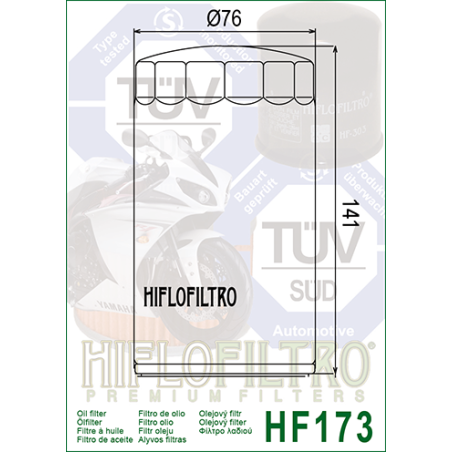 HIFLO FILTR OLEJU HF 173C HARLEY-DAVIDSON EVO (CHROMOWANY) (20)