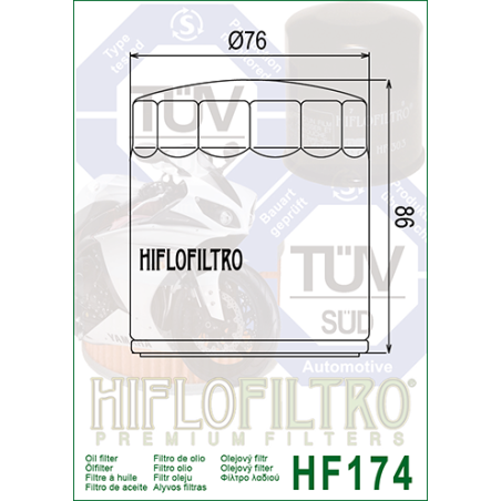 HIFLO FILTR OLEJU HF 174B HARLEY-DAVIDSON V-ROD (CZARNY) (50)