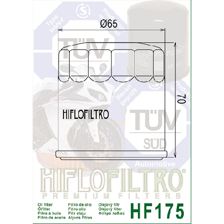 HIFLO FILTR OLEJU HF 175 HARLEY-DAVIDSON XG 500/750 (15-17), INDIAN CHIEF / ROADMASTER (15-16) (50)