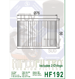 HIFLO FILTR OLEJU HF 192 TRIUMPH (OEM 121-00-31-T0-301) (50)