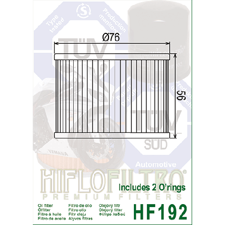HIFLO FILTR OLEJU HF 192 TRIUMPH (OEM 121-00-31-T0-301) (50)