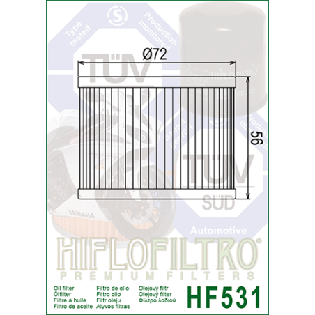HIFLO FILTR OLEJU HF 531 SUZUKI GSF 250/ GSX 250 (50)