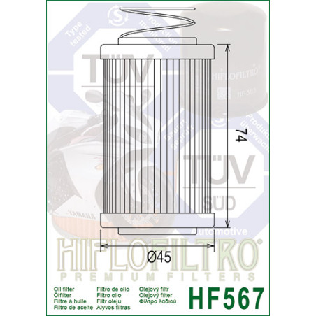 HIFLO FILTR OLEJU HF 567 MV AUGUSTA (50)