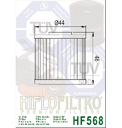 HIFLO FILTR OLEJU HF 568 KYMCO 400I XCITING (12-14) (50)