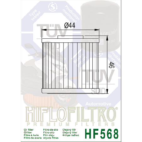 HIFLO FILTR OLEJU HF 568 KYMCO 400I XCITING (12-14) (50)