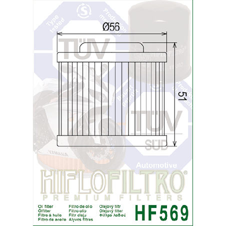HIFLO FILTR OLEJU HF 569 MV AUGUSTA (OEM 8000B5425) (50)
