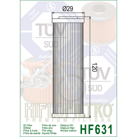 HIFLO FILTR OLEJU HF 631 BETA 350/400/450/498/520 `10-13 (50)