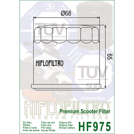 HIFLO FILTR OLEJU HF 975 SUZUKI AN 650 02-09, KYMCO 500 (50)