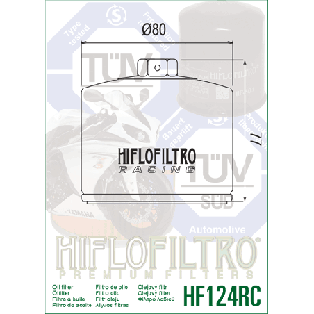 HIFLO FILTR OLEJU HF 124RC KAWASAKI ZX 1000 H2/H2R NINJA (15-17) (50)