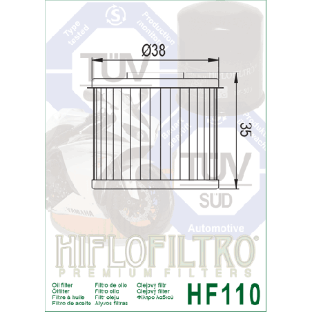 HIFLO FILTR OLEJU HF 110 HONDA NSF 250 R '17-'19