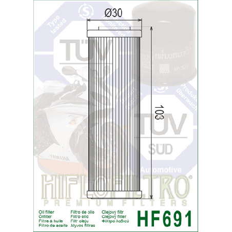 HIFLO FILTR OLEJU AJP PR5 250 , FANTIC CABALLERO 250 / 500 '19-'20, CSC RX3 / RC3 / RZ3 250, FB MONDIAL HPS / PAGANI 300 '20