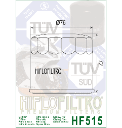 HIFLO FILTR OLEJU HF 515 ROYAL ENFIELD CONTINENTAL / INTERCEPTOR 650 '19-'24 (OEM: 575139/D)