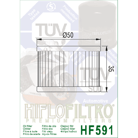 HIFLO FILTR OLEJU HF 591 BENELLI BN 125 '17-'22, TNT 125 '17-'24 (OEM: 169124320000)