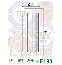 HIFLO FILTR OLEJU HF 193 TRIUMPH TF 250 '24-'26, TF 450 '25-'26 (OEM 1210378) (50)