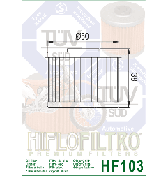 FILTR OLEJU HIFLO HF103 HONDA CFR 250 L-LA-H, CRF 250 RL/RLA-H RALLY, CB 300 F-J, CBR 300 R/RA-J, CBR300 R/RA-K