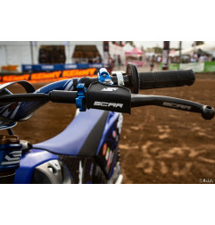 SCAR RACING KLAMKA SPRZĘGŁA (DŹWIGNIA) Z MOCOWANIEM KOMPLETNA KOLOR CZARNY/NIEBIESKI