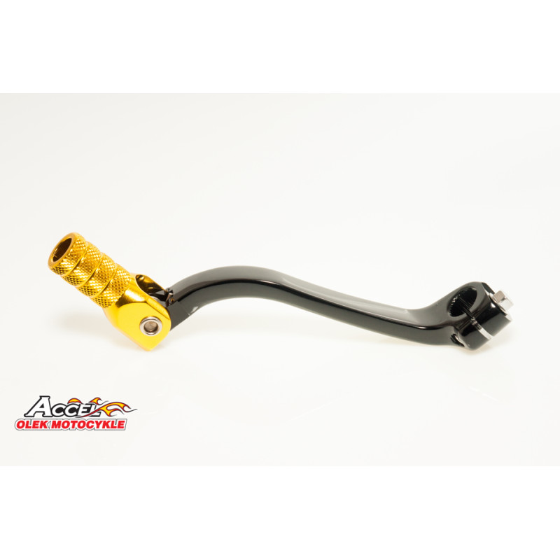ACCEL DŹWIGNIA ZMIANY BIEGÓW SUZUKI RMZ 450 '08-'25 ALUMINIOWA KOLOR CZARNY, KOŃCÓWKA ZŁOTA (LCA4315)