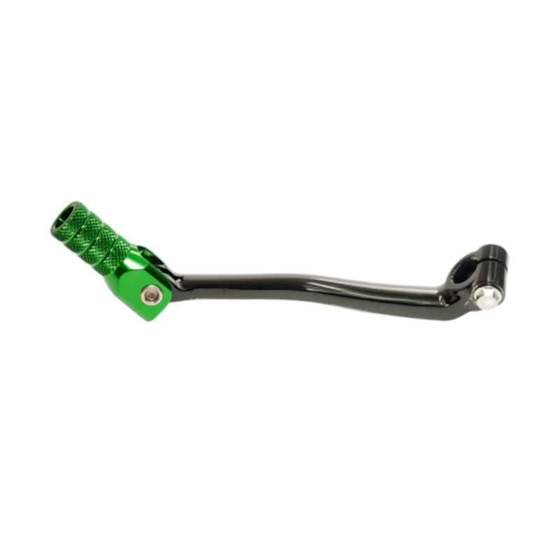 ACCEL DŹWIGNIA ZMIANY BIEGÓW KAWASAKI KXF 450 '06-'08 ALUMINIOWA KOLOR CZARNY, KOŃCÓWKA ZIELONA